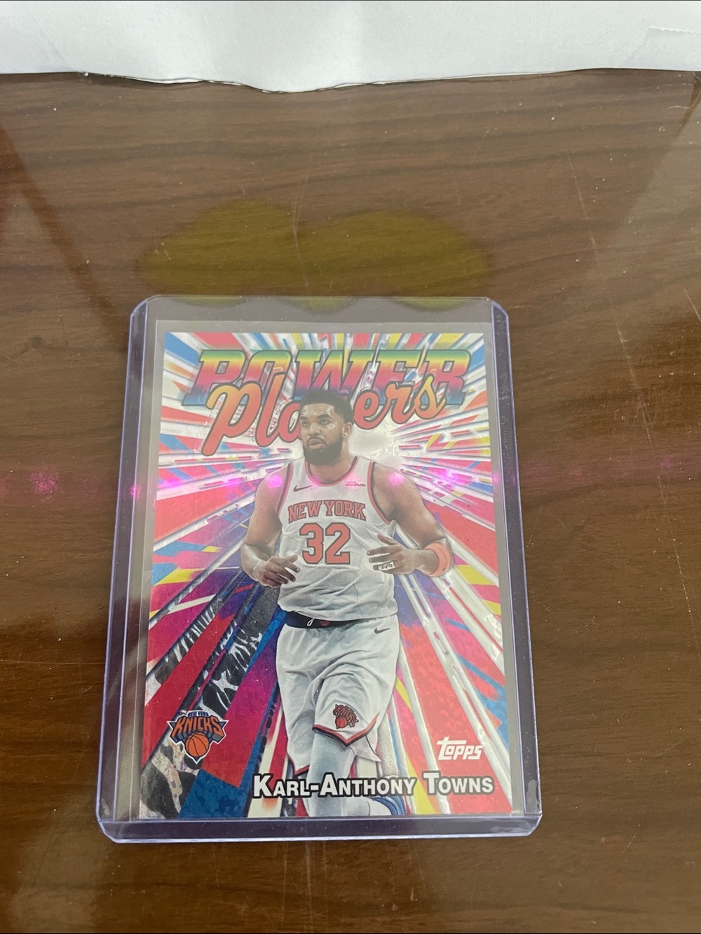 Topps Power Players Karl-Anthony Towns Card - White, Red & Pink